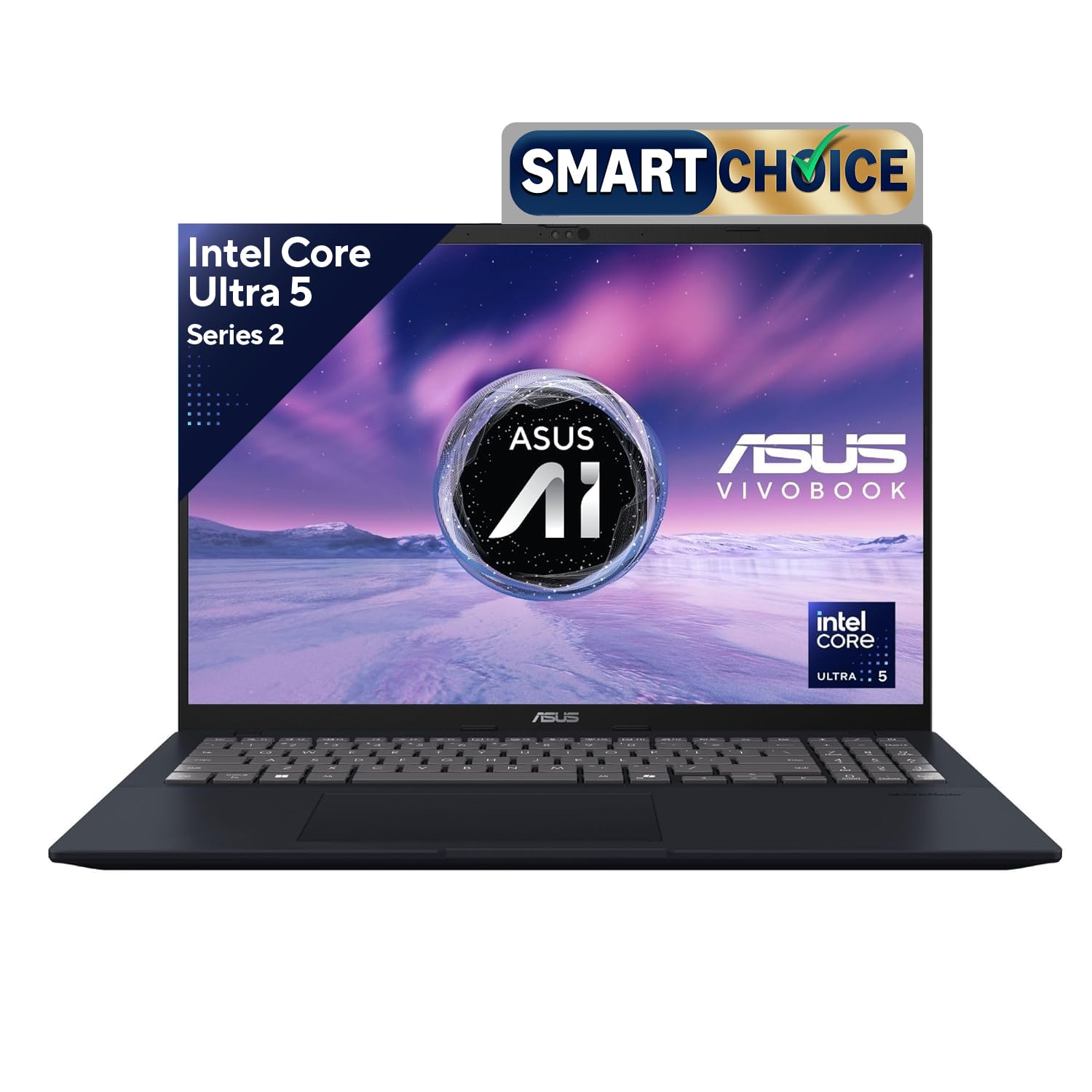 ASUS Vivobook 16,Smartchoice, Intel Core Ultra 5 (Series 2),16GB RAM,512GB SSD,FHD+,16",60Hz,Backlit Keyboard,Windows 11,M365 Basic (1Y), Office Home 2024,Blue,1.88 kg X1607CA-MB139WS, Thin & Light