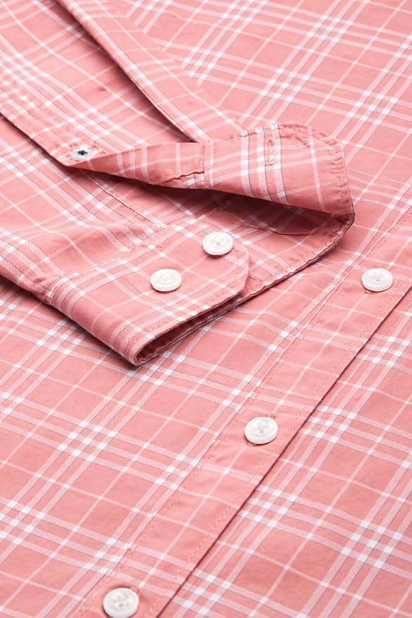 Louis Philippe Men's Slim Fit Premium Cotton Easy Care, Soft Handfeel Full Sleeve Checks Casual Shirt - Image 5